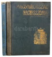 Farkas Emőd - Nemes Mihály: Magyarország nagyasszonyai I-II. köt. Bp., 1911 - én.,Wodianer F. és Fiai, 4+217 p. + 4 t.; 4+220 p.+ 4 t. Gazdag képanyaggal illusztrált. Kiadói aranyozott, illusztrált, dombornyomásos díszítésű elülső táblával díszített egészvászon-kötések, kopott borítókkal, az II. kötet sérült gerinccel, a II. kötetben a tartalomjegyzékben bejelölésekkel és egy illusztrációt kiszíneztek.