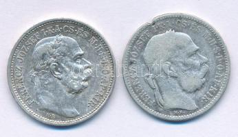1893KB 1K Ag "Ferenc József" + 1912KB 1K Ag "Ferenc József" T:XF, F, kitörés a p...