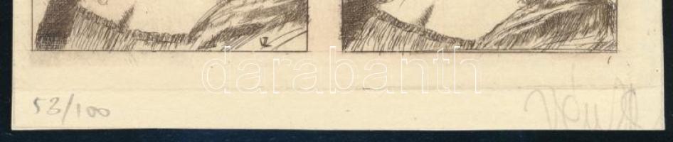 Vén Zoltán (1941- ): Ex libris, brili sex Dr. Gombos László (Mona Lisa). Rézkarc, papír, jelzett, 53...