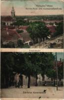 1914 Kevevára, Temeskubin, Kovin; Totalansicht, Embacher Viktor Herren-Mode und Kurzwarenhandlung. Verlag von Theodor Rechnitzer / látkép, Embacher Viktor üzlete / general view, shop (fl)