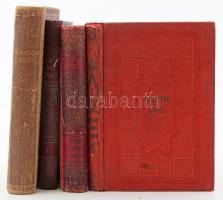 4 db zsidó imakönyv: Ünnepi imádságok 4., 5., Mákzór 1., Imádságos könyv Pollák Miksa. ca 1920 Schlesinger Josef. Mind vaknyomott egészvászon kötésben .