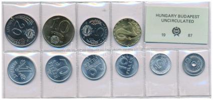 1987. 2f-20Ft (10xklf) érmés forgalmi sor fóliatokban T:UNC Adamo FO4