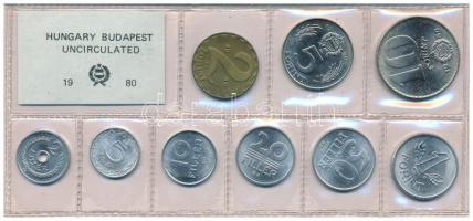 1980. 2f-10Ft (9xklf) érmés forgalmi sor fóliatokban T:UNC Adamo FO13