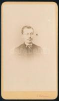 cca 1865 Fiatal férfi portréja. Vizitkártya F. Kelemen zágrábi műterméből, 10x6 cm