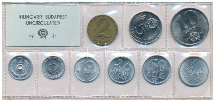 1971. 2f-10Ft (9xklf) érmés forgalmi sor fóliatokban T:UNC Adamo FO4