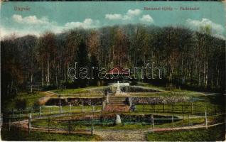 1917 Nevicke, Nevytske, Nyevicke (Ungvár, Uzhhorod, Uzhorod); Neviczkei tájkép, nevickei vár, park részlet. Földesi Gyuláné kiadása / castle park (EB)
