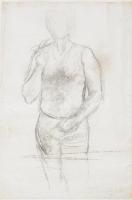 Fejér Csaba (1936-2002): Alaktanulmányok, 1972 (kétoldalas mű). Kréta, szén, papír, jelzett. 42,5×28...