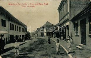 1915 Brod, Bosanski Brod; Carsia. W.L. Bp. 4981. / Marktplatz / street view, market, shops (tear)