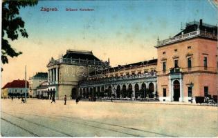 1918 Zagreb, Zágráb; Drzavni kolodvor / vasútállomás / railway station (EB)