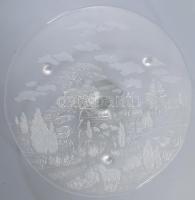 Talpas tortatál, mezőn legelésző birkák alakjával, d: 37 cm, m: 9,5 cm