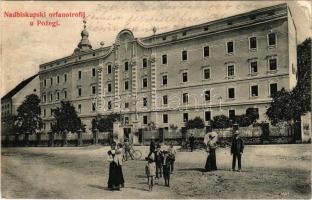 Pozsega, Pozega; Nadbiskupski orfanotrofij / érseki árvaház. Josip Krausz kiadása / orphanage (EB)