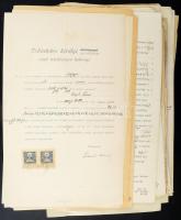 cca 1910-1950 Kb 100 db okmánybélyeges okmány.