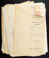 cca 1910-1950 Kb 100 db okmánybélyeges okmány.