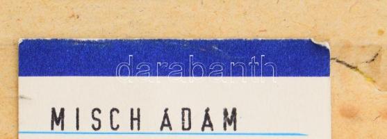 Misch Ádám (1935-1995): Piros és fekete küzdelme, 1989. Ceruza, kréta, papír, jelezve középen lent (...