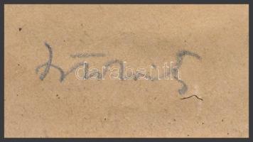 Istókovits Kálmán (1898-1990): Női akt tanulmány. Vöröskréta, papír. Jelzett. Kétoldalas mű, hátolda...