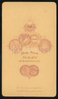 cca 1870 Fiatalember portréja, vizitkártya Theodor Glatz (Glatz Tivadar) nagyszebeni (Hermannstadt, ...