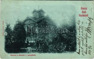 1899 (Vorläufer!) Kézdivásárhely, Targu Secuiesc; részlet a Molnár Józsiás parkból, este holdfényben / park at night in moonlight (Rb)