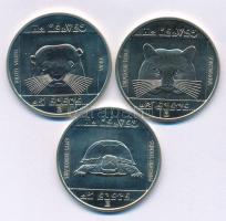 1985. 100Ft Cu-Ni-Zn (3xklf) "Természetvédelem - Mocsári Teknős, Vadmacska, Vidra" T:UNC,A...