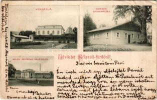 Bikszádfürdő, Baile Bicsad, Bixad; Vendéglő, hidegvíz gyógyintézet, meleg ásványvíz kádfürdők. Czettel és Deutsch kiadása / restaurant, cold water spa, hot mineral water spa. Art Nouveau (ázott sarkak / wet corners)