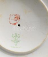 Hollóházi kétfüles virágmintás váza. Jelzett, hibátlan, m: 28 cm