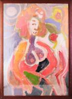 Csepeli Németh Miklós (1934-2012): Női akt. Olaj, farost, jelezve balra lent. 100x70 cm. Üvegezett fakeretben. KIZÁRÓLAG SZEMÉLYES ÁTVÉTEL, NEM POSTÁZZUK! / ONLY PERSONAL COLLECTION AT OUR OFFICE.