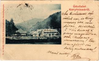 1899 (Vorläufer!) Koritnyica, Korytnica; látkép, szálloda, fürdő. Ivánszky Elek kiadása / general view, hotel, spa (kis szakadás / small tear)