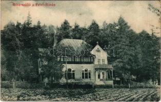 1910 Felsőróna, Horná Roven (Selmecbánya, Banská Stiavnica); Róza szálló. Grohmann kiadása / hotel (gyűrődések / creases)