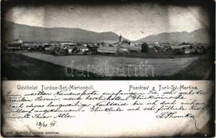 1898 (Vorläufer!) Túrócszentmárton, Turciansky Svaty Martin; látkép, kiadja Moskóczi Ferencné / general view (EK)