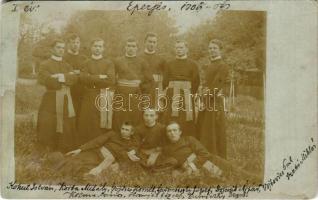 1911 Eperjes, Presov; teológus hallgatók csoportképe, utólagos feliratozással / group picture of theology students. photo (EB)