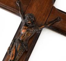 Régi feszület, bronzírozott korpusszal, 40x23 cm