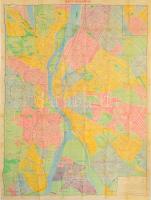 cca 1940 Nagy-Budapest térképe, Bp., Aczél Testvérek kiadása (Közlekedési-ny.), kisebb lapszéli sérülésekkel, 98x69 cm