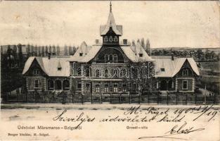 1905 Máramarossziget, Sighetu Marmatiei; Groedl villa, szélmotor. Berger kiadása / villa, motorized windmill (EK)