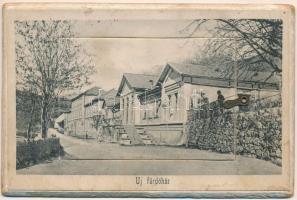 1912 Vihnye, Vihnyefürdő, Kúpele Vyhne; Új fürdőház. Kemény hátú leporello 12 képpel: villa, resvistyei vár, vízesés, gyártelep, látkép Joerges A. özv. és fia 1907. / new spa building. Thick leporellocard with 12 images (fl)