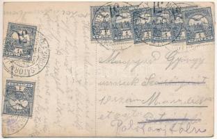 Homonna, Humenné; Jeszenői (Várjeszenő) vár. Vasúti levelezőlapárusítás / castle + "MEZŐLABORCZ...