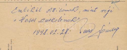 1998 A Vasas SC labdarúgó csapat tagjai által aláírt képeslap: Mészöly, Mathesz. Ihász Kenderesi, Ba...