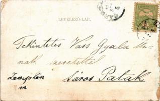 1902 Budapest II. Hűvösvölgy, villamos vasúti végállomás, villamos, vasutasok. Biró Albert műintézet...