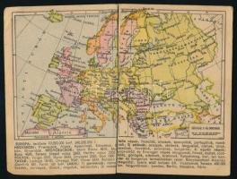 cca 1941 Kis világatlasz, forgalomba hozza a Corvin Áruház, Bp., Közlekedési-ny., 10 sztl. lev. Tűzö...