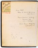 1906-1909 Hoffmann és Vastagh Műkereskedés pénztárkönyve, a Hoffmann Alfréd, Hoffmann Béla és Vastag...