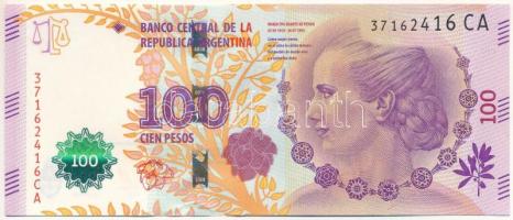 Argentína DN(2016) 100P T:AU, hullámos papír Argentina ND(2016) 100 Pesos C:AU, wavy paper Krause P#358