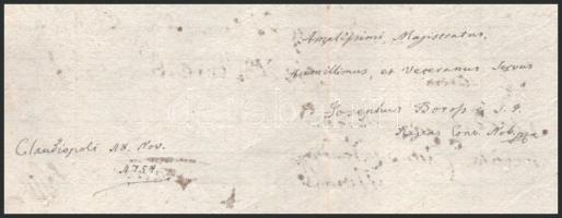 1754 Boross József kolozsvári hittudós, tanár, könyvtáros által írt latin nyelvű levél