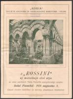 1928 Bp., "Cosulich Line" Triesti Hajózási Társaság tájékoztató prospektusa és levele Toka...
