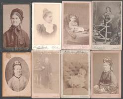 cca 1865-1875 8 db keményhátú fotó budapesti műtermekből, 10,5×6,5 cm