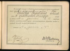 1916 Bp., Bányászati és Erdészeti Tisztviselők Takarékszövetkezete betétkönyve, számvetési jegy + Mi...