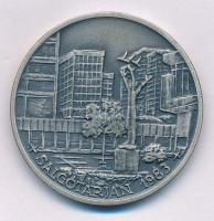 Garamkeszi János (1936-) 1983. "MÉE - 10 éves a Nógrád megyei szervezet / Salgótarján" ezüstözött bronz emlékérem (42,5mm) T:AU