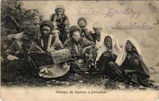 1918 Groupe de lépreux a Jerusalem / Leprások csoportja / Group of lepers in Jerusalem + "Batterie 1. der k.u.k. Feldhaubitzabteilung in der Türkei" (EB)