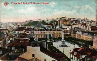 1910 Lisboa, Lisbon; Praca de D. Pedro IV (Rocio) / square, monument (Rb)