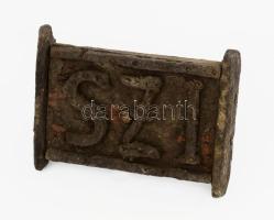 cca 19. sz., Fa pecsételő SZI monogrammal, sérült, 14x10 cm