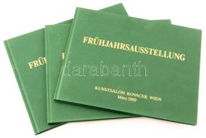 2000 - 2003 Frühjahrsausstellung. Kunstsalon Kovacek Wien. März 2000, März 2001, März 2002. Wien, Kunstsalon Kovacek. Rendkívül gazdag képanyaggal. Német nyelven. Kiadói egészvászon-kötések.