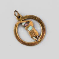 Arany (Au) függő, 8k, zománcos díszítéssel, bruttó 1,2g