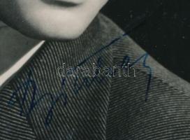 Bitskey Tibor (1929-2015) színész aláírása fotón, fotó felületén törésnyom